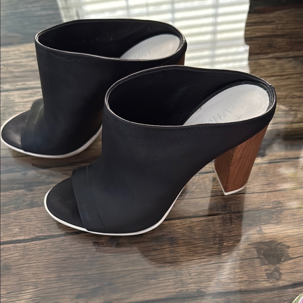 Vince Black Mules with Chunky Heel - Picture 2 of 4